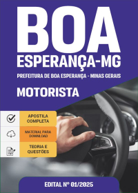 Motorista - Prefeitura de Boa Esperança-MG