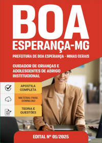 Cuidador de Crianças e Adolescentes de Abrigo Institucional - Prefeitura de Boa Esperança-MG